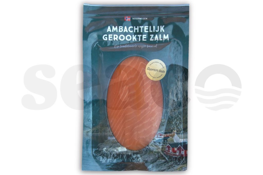 Zalmfilet gerookt lang gesneden 200g DV